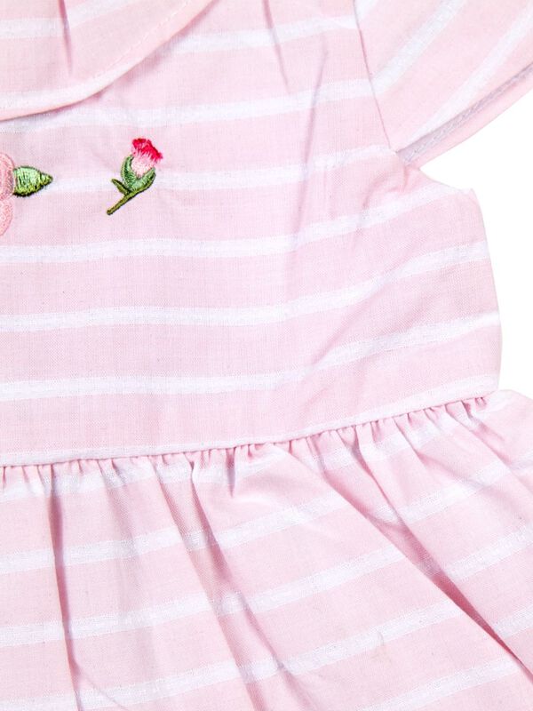 Pink And White Striped Dress image number null
